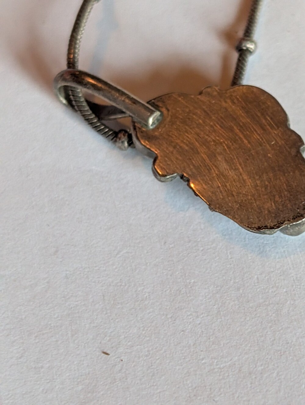 Vintage Southwest Silver Cluster Faux Opal Leaf Pendant Italian Chain Necklace - Picture 5 of 10